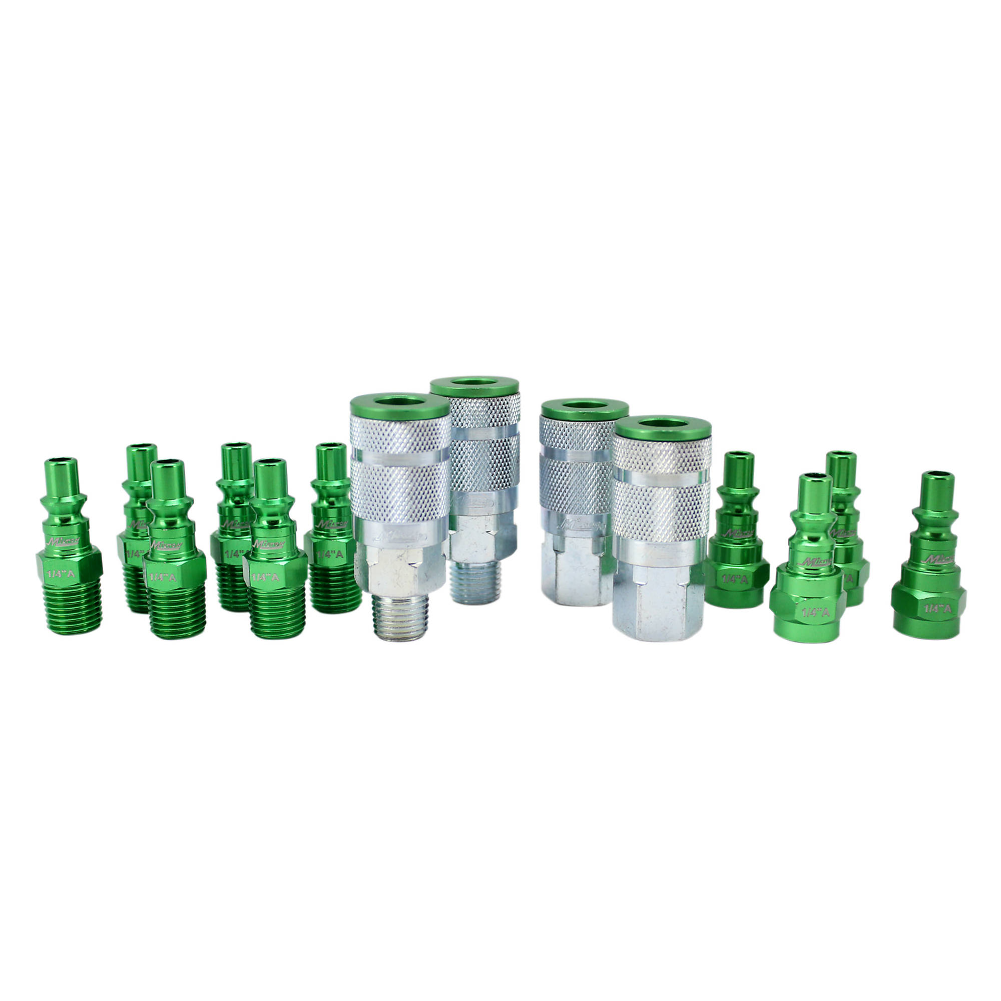 Milton, 14 pc. ColorFit Set, A-style Green, 1/4in., Coupler Size 1/4 in, Model# s-314AKIT